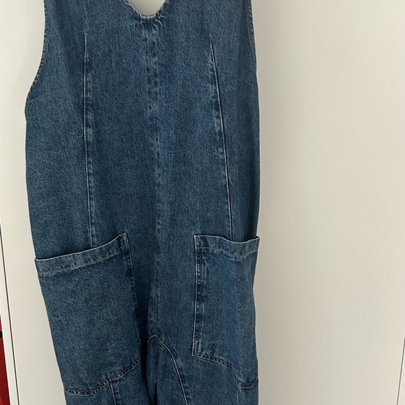 We The Free Pants - Free People Denim Sleeveless Jumpsuit with Pockets